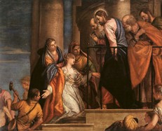 "Christ and the Woman with the Issue of Blood" (ca. 1565) by Paolo Veronese