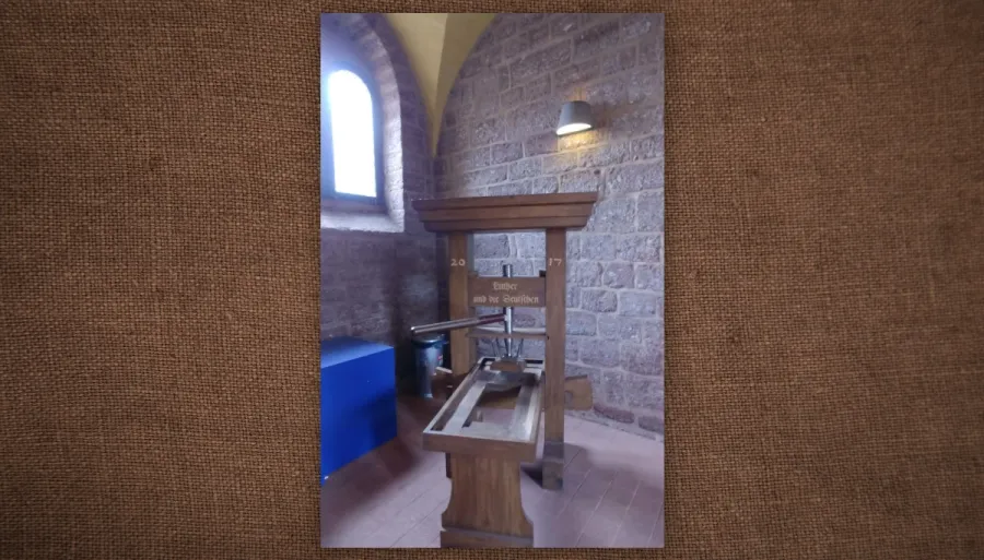 Photo of antique printing press