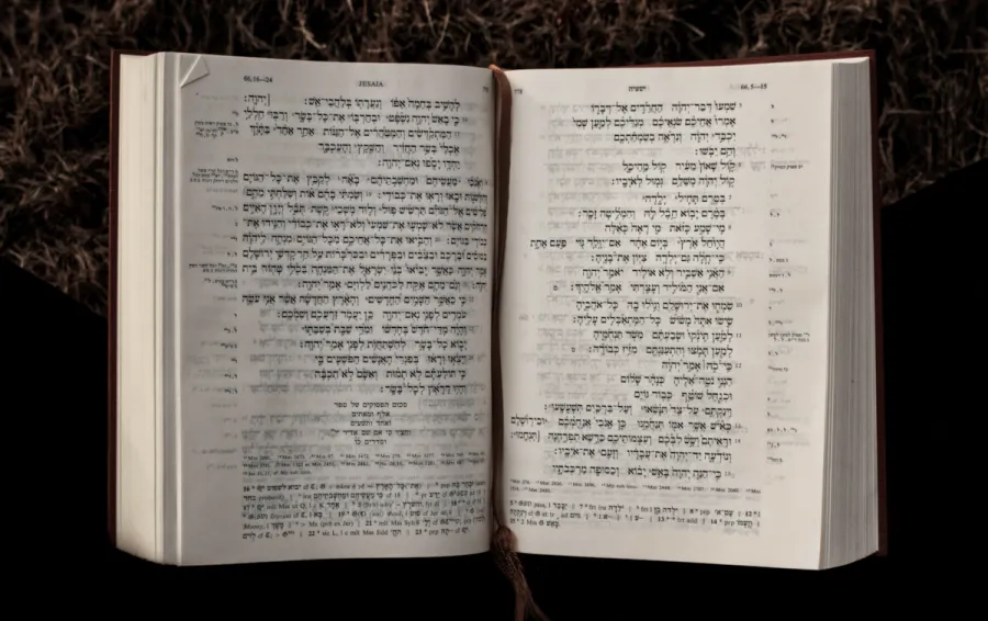 Photo of Hebrew Old Testament open to Isaiah