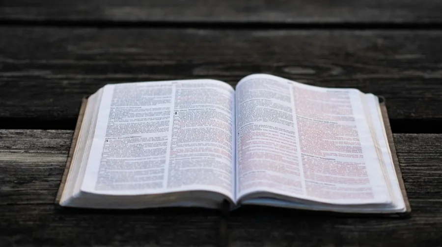 Image of a Bible open to the Gospel of Matthew