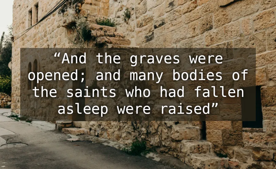Photo of wall, overlaid with Scripture text