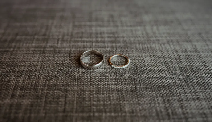 Photo of a pair of wedding rings