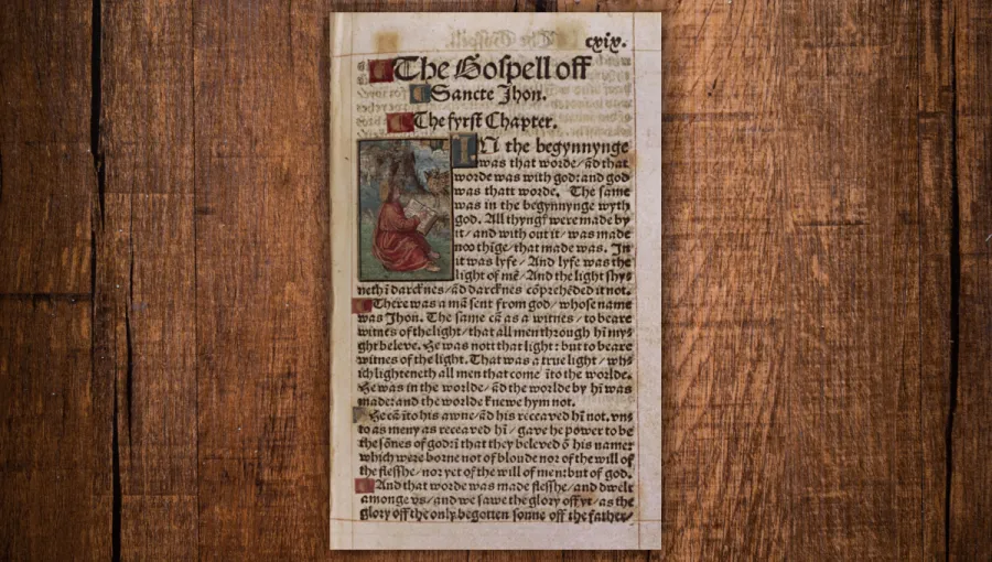 Photo of Gospel of John from Tyndale, New Testament