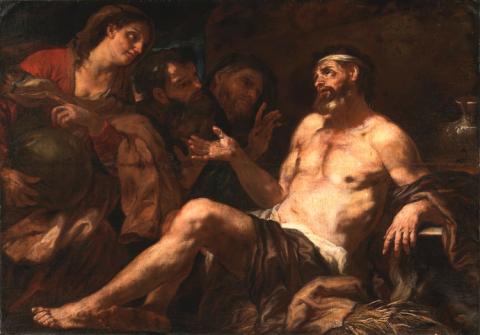 Job and His Comforters, Luca Giordano c.a. 1700