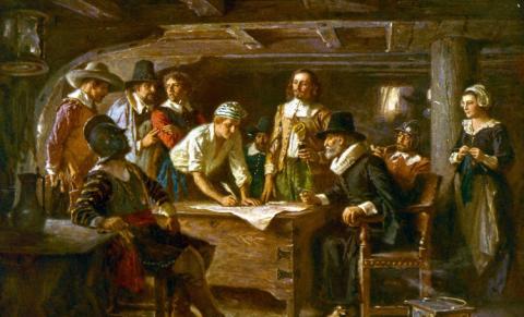 The Mayflower Compact 1620 - Jean Leon Gerome Ferris