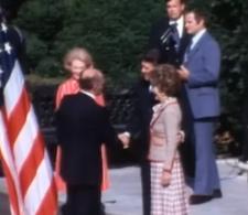 Reagan and Begin, 1981. <a href="https://bit.ly/31QgPBL">(Reagan Library. Wikimedia.)</a>
