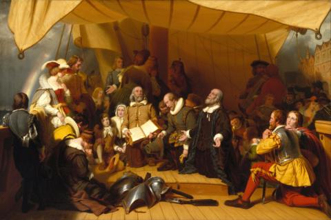 Embarkation of the Pilgrims - Robert Walter Weir (1857)