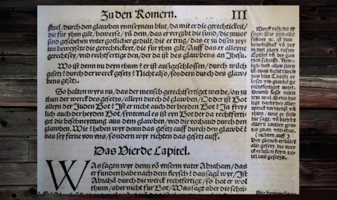 Portion of Romans 3 from the 1522 September Testament.