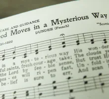 Photo of an open hymnal