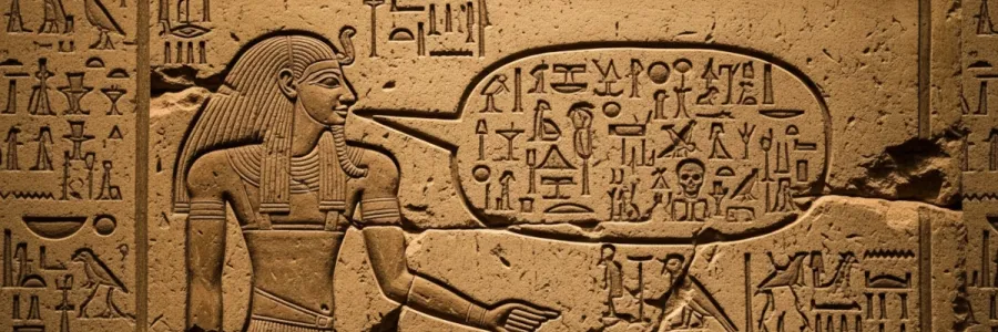 Fictional image depicting foul language in use on an ancient Egyptian artifact