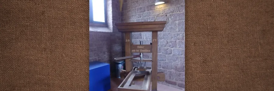 Photo of antique printing press