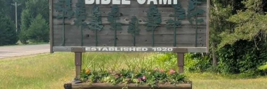 Photo of Bible camp entrance sign
